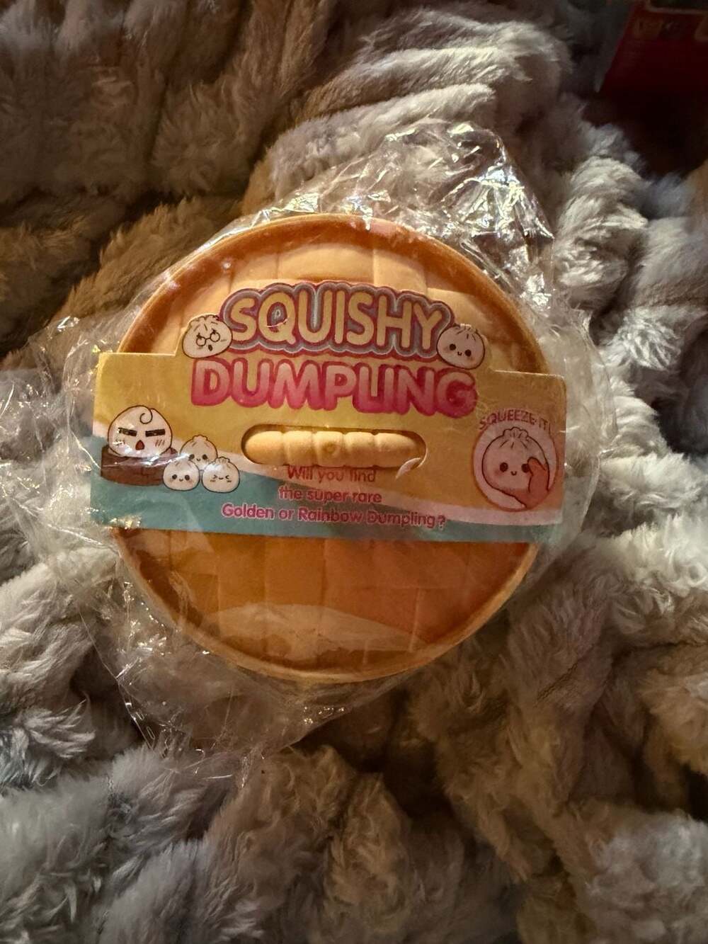 Squishy Dumpling Sensory Stress Toy in Steamer Basket